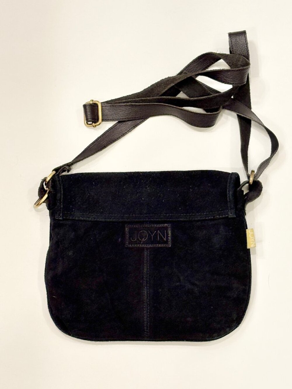 JOYN Black Suede Crossbody Bag